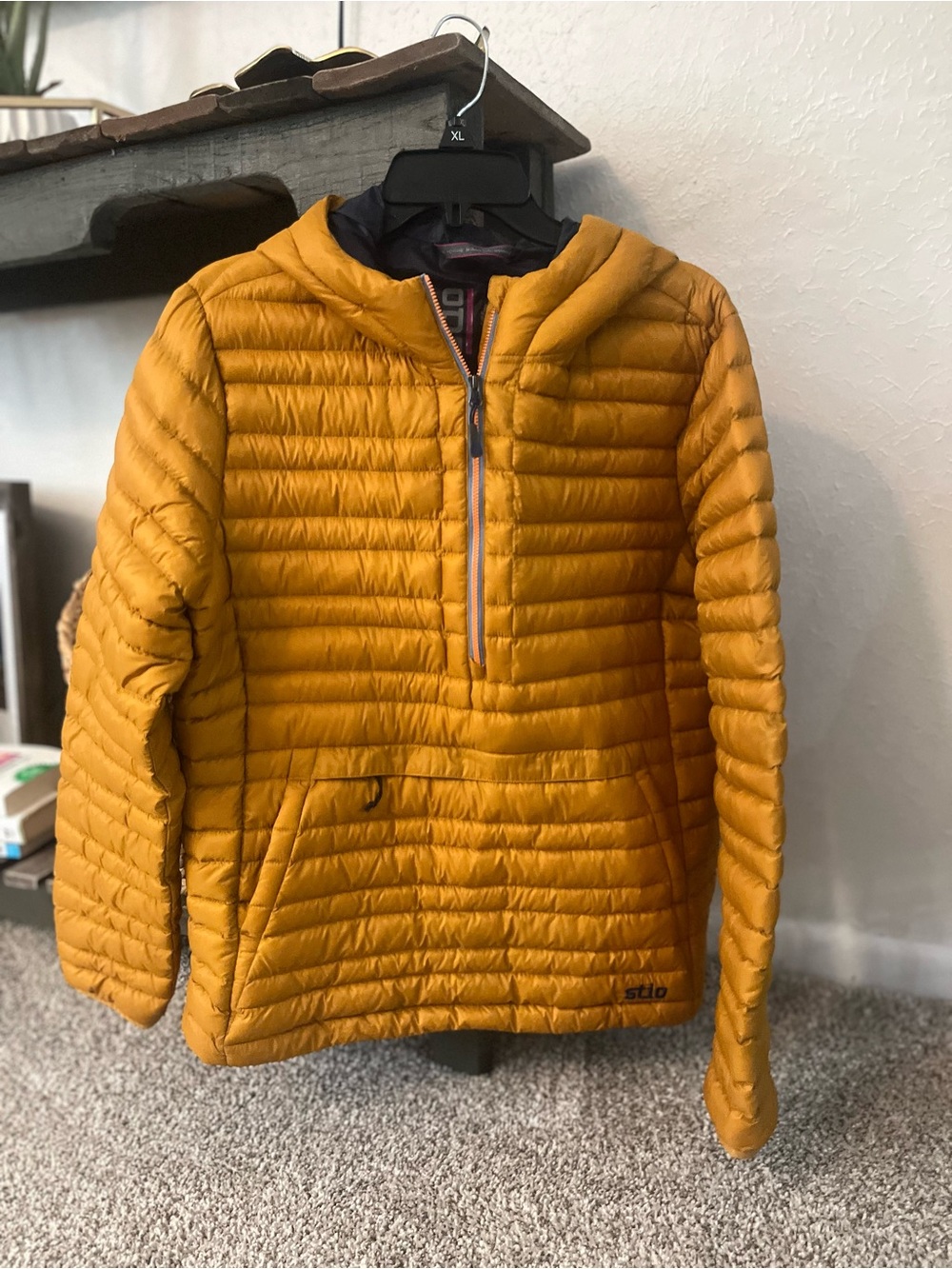 Womens Quilted Hooded STIO Jacket - Mustard